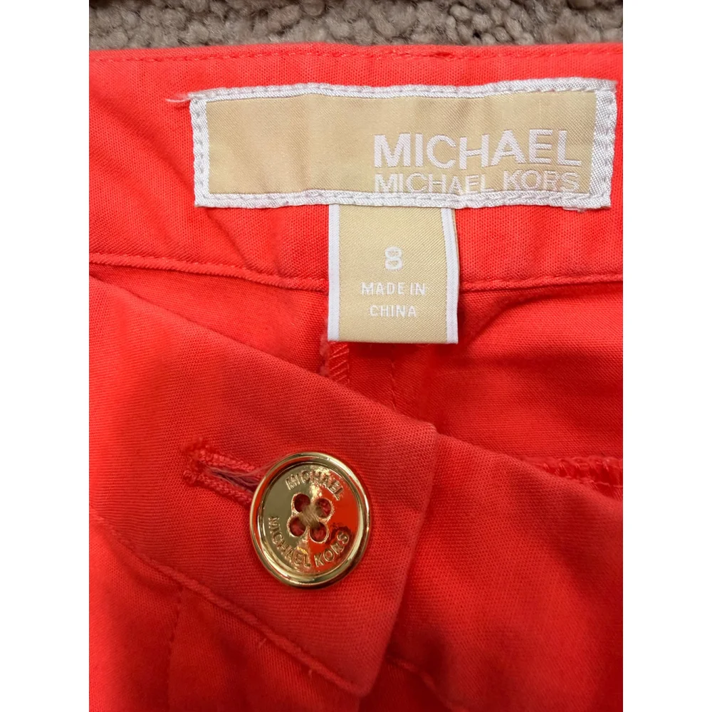 Women's Michael Kors Orange Cropped Pants 8 City Chic Preppy Modern Chic Classic
